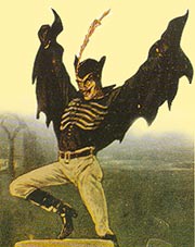 Spring Heeled Jack detail from an illustration circa 1890
